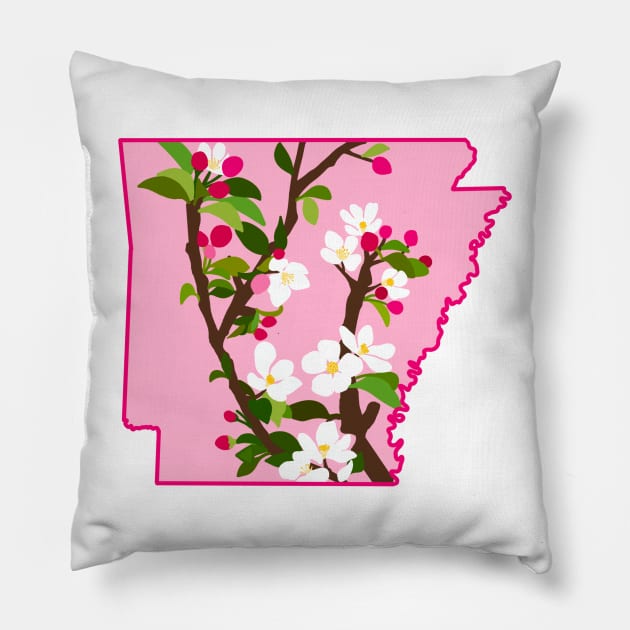 Arkansas State Flower Apple Blossom Pillow by avadoodle