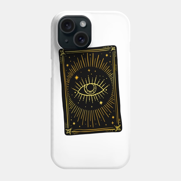 fortune-telling card with all seeing eye Phone Case by OccultOmaStore