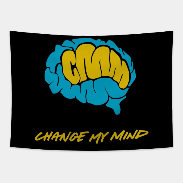 Change My Mind logo (B/Y) Tapestry by Change My Mind Podcast