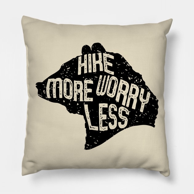 hike more worry less Pillow by Nataliatcha23