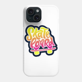 Skateboard logo with symbol of sport equipment. Phone Case