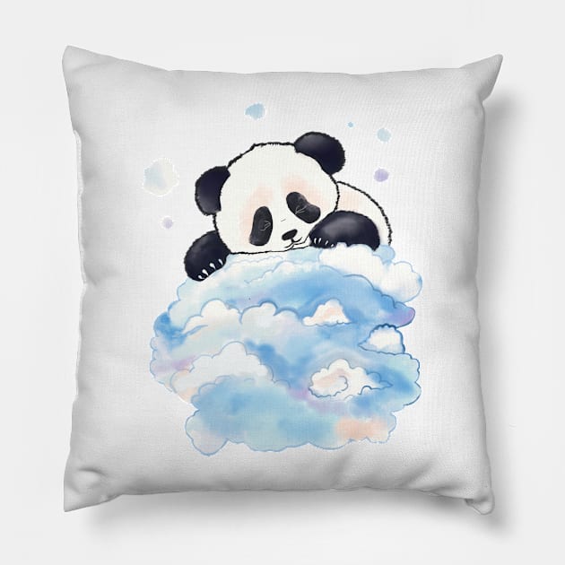 Sleepy Panda Pillow by CreativeSage