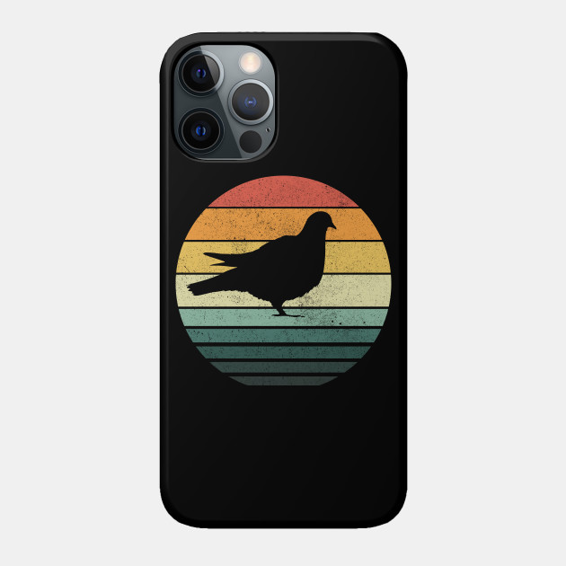 Pigeon Sunset Retro Vintage 70s Funny Animal Nature Lovers - Vintage Sunset Pigeon Lovers - Phone Case