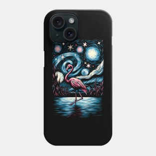 Sunset Stroll Chic Flamingo Tee for Evening Beach Walks Phone Case