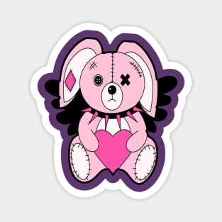 Emo Cuties: Kawaii Bunny and Teddy Bear with 90s Glamour Aesthetic Magnet