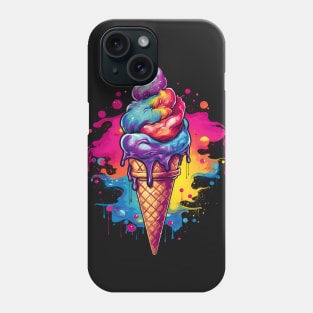 Summer colorful ice cream graffiti art Phone Case