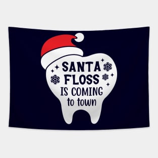 Tooth with santa hatdentistry, dental student, orthodontist, xmas, funny, dental squad, dentist christmas, hygienist Tapestry