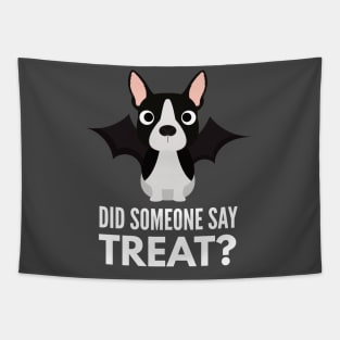 Boston Terrier Halloween Trick or Treat Tapestry