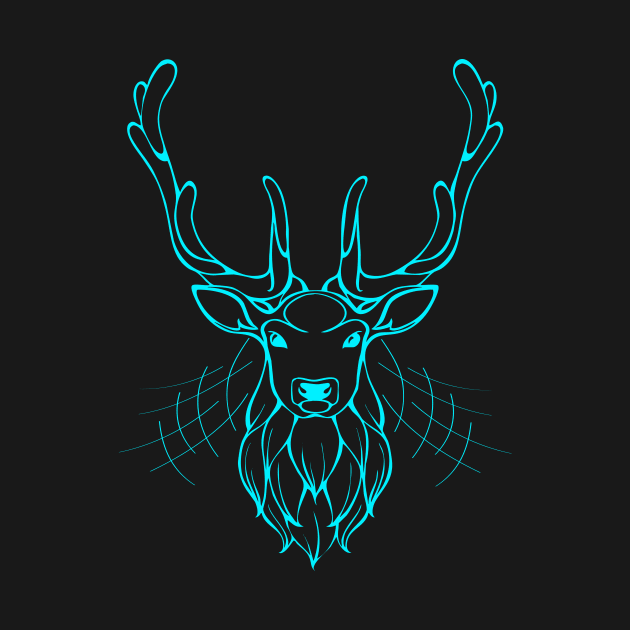 Turquoise deer head by Dominic Becker