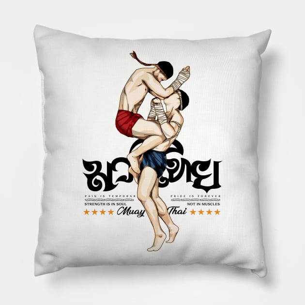 Muay Thai Boran Pillow by KewaleeTee