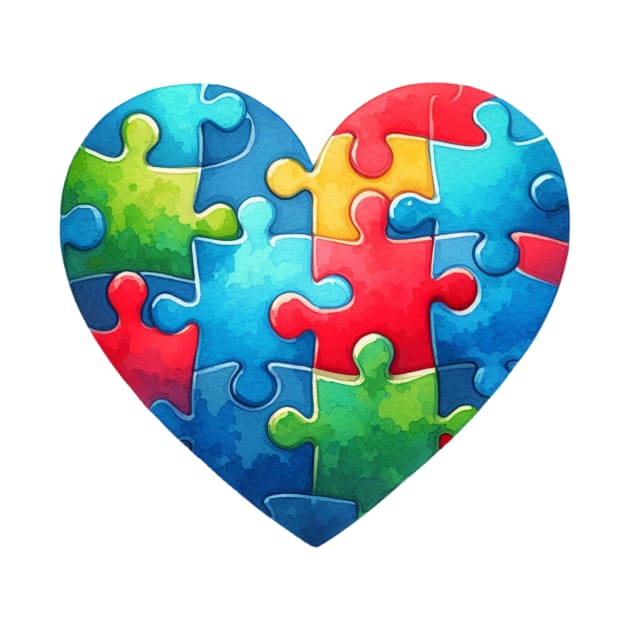 Puzzle Heart Autism Awareness Gift for Birthday, Mother's Day, Thanksgiving, Christmas by skstring