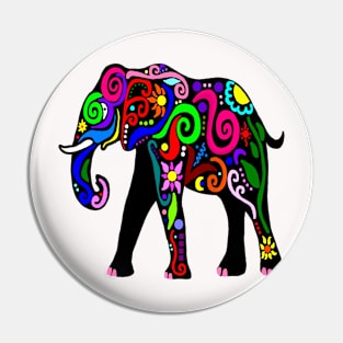 Psychedelic Elephant Pin