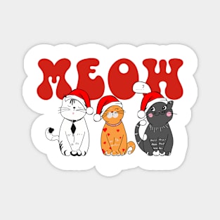 Tree Cat Christmas Meow Magnet