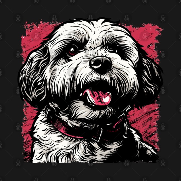 Retro Art Maltipoo Dog Lover by June Sixteen