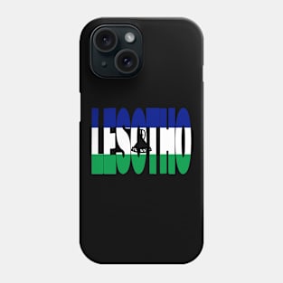 Lesotho flag stencil Phone Case