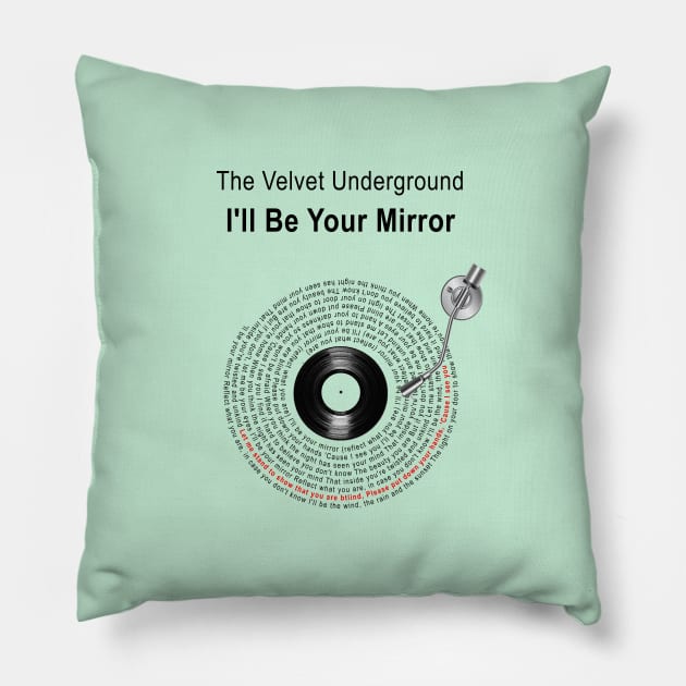 I'LL BE YOUR MIRROR LYRICS ILLUSTRATIONS Pillow by Vansa Design