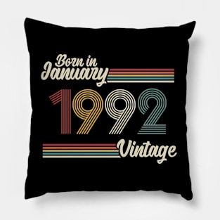 Vintage Born in January 1992 Pillow