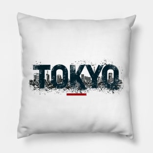 Metropolitan Tokyo city grunge Logo Pillow