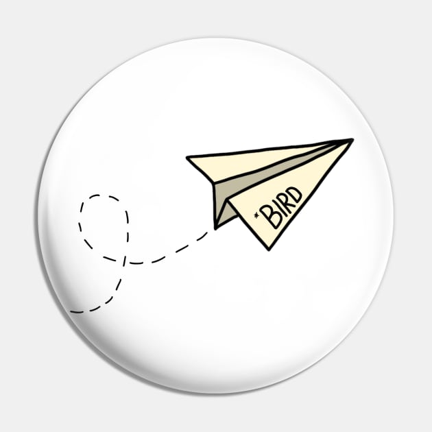 Bird Paper Plane (Travel Sticker) Pin by Artmmey