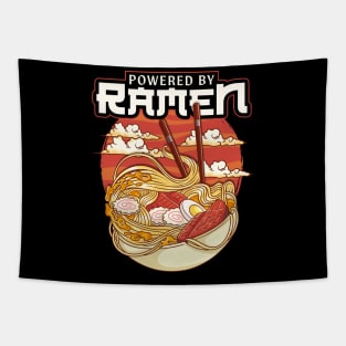 Powered By Ramen Cute & Funny Anime Kawaii Tapestry