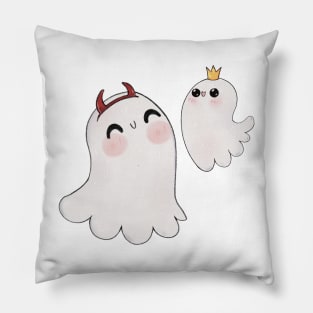 Cute ghost playing dress up sticker pack for Halloween Pillow