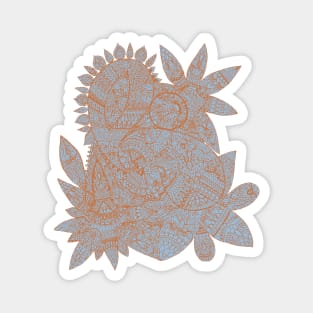 Paisley Mandala Doodle - Blue Magnet