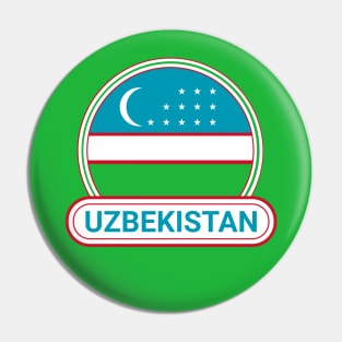 Uzbekistan Country Badge - Uzbekistan Flag Pin