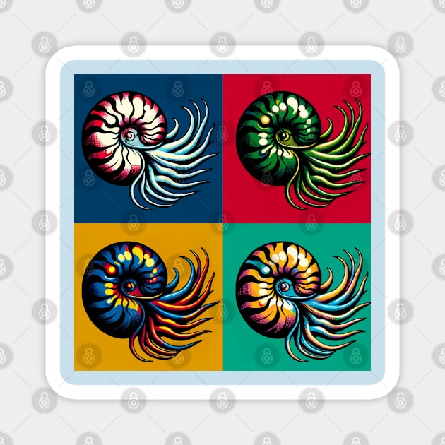 Pop Nautili Sponge Art - Cool Underwater Magnet by PawPopArt