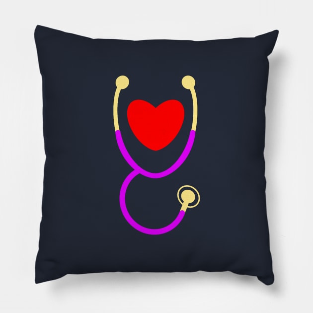 Pediatric Nurse Simple Stethoscope Love Birthday Gift Idea Pillow by SpaceKiddo