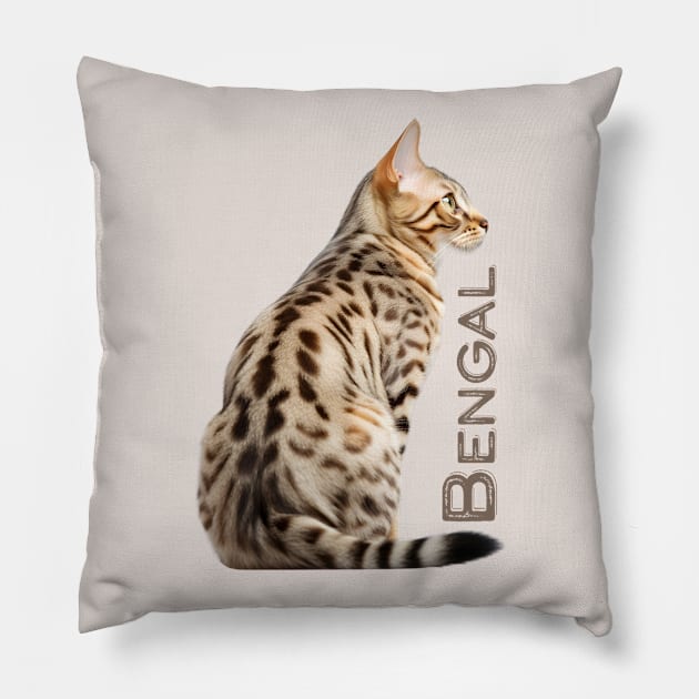 Bengal Breed Cat Dad Leopard Pattern Spotted Kitty Pillow by Pine Hill Goods