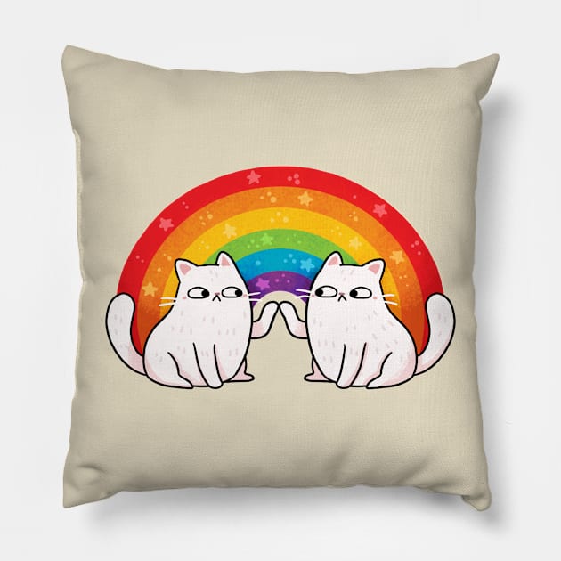 Rainbow Cats Pillow by MichelleScribbles