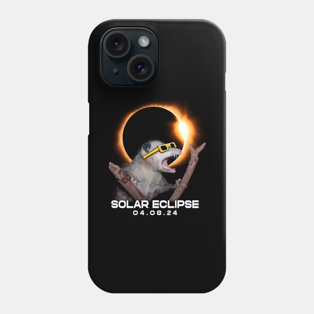 Shadow Explorer: Opossum Watching the Solar Eclipse in Nature Phone Case by ArtByJenX