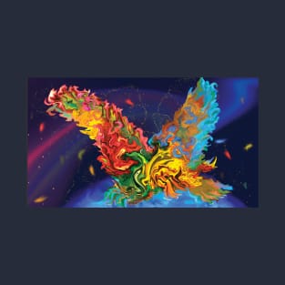 Abstract Space Pheonix | Swirling Color T-Shirt