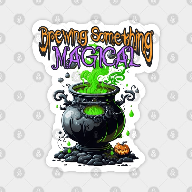 Cute Halloween Something Magical Brewing Gender Reveal Announcement Magnet by NearlyNow