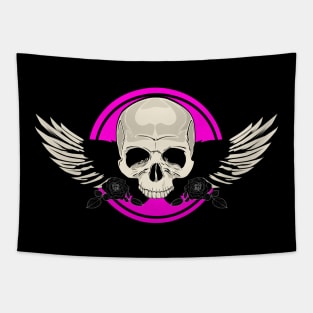 Wing Skull - PINK Tapestry