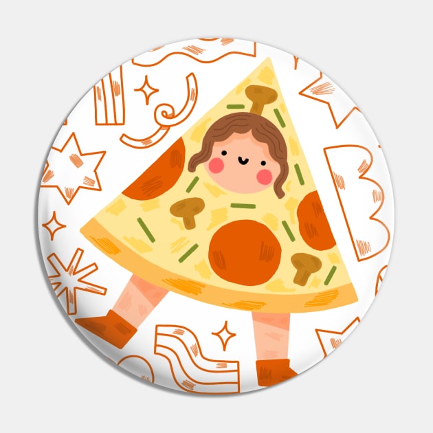 Pizza girl Pin by Mangayubecik