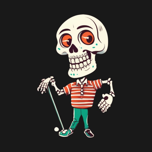 Bone to Tee Funny Golfing Skeleton Golfer Halloween Pattern by pavelrmata