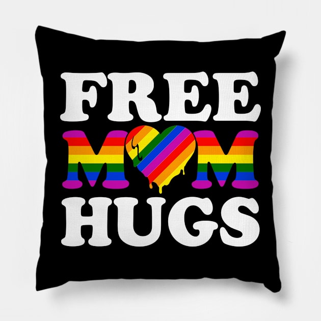 Free Mom Hugs LGBT Gay Pride Pillow by beelz