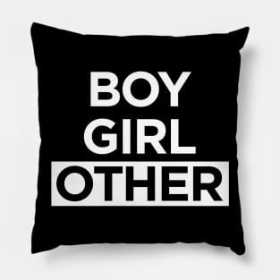 BOY GIRL OTHER Gender Queer Power Message Pillow