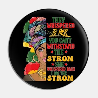 Black History Month African Woman Afro I Am The Storm Pin