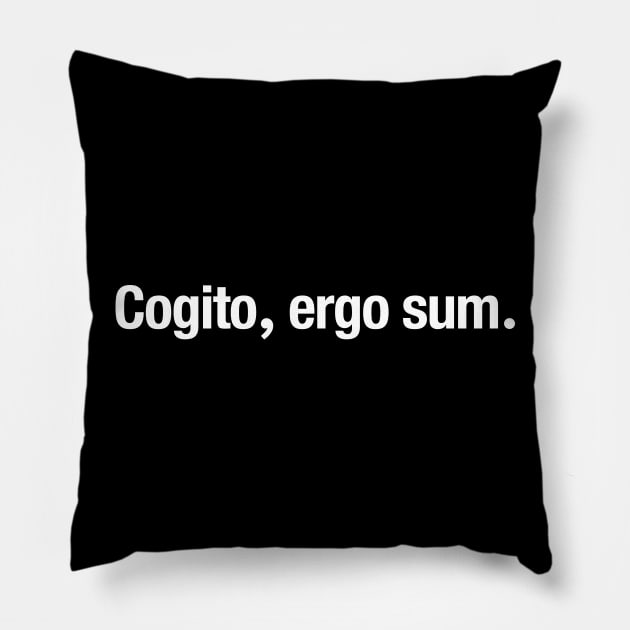 Cogito, ergo sum. Pillow by TheAllGoodCompany