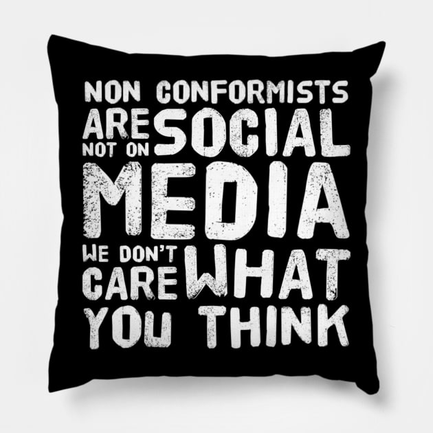 No socials Pillow by MADMIKE CLOTHING