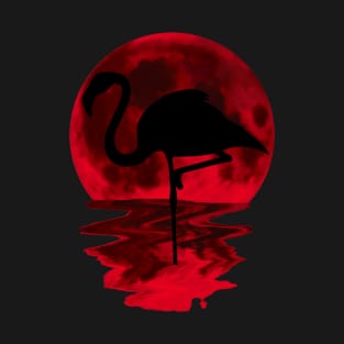 red moon flamingo T-Shirt