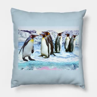 Penguins on ice art design Christmas penguins gift Pillow