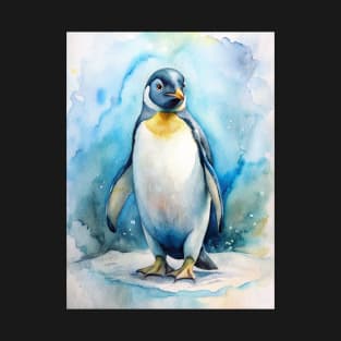 Adorable Penguin Animal Watercolor Painting T-Shirt