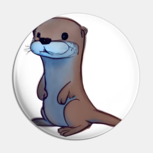 Cute Otter Drawing Pin