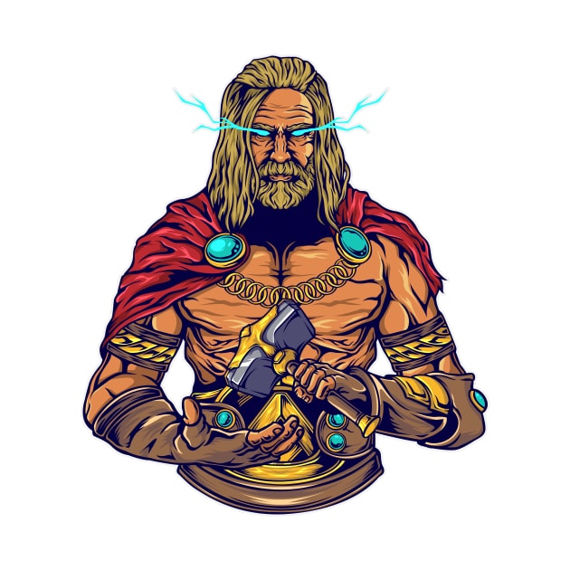 Mighty Thor with mjolnir by Seedsplash