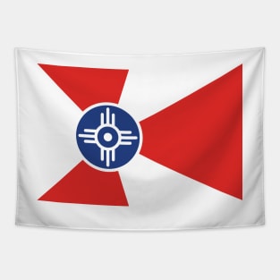 Wichita City Flag White, Red, Blue Tapestry