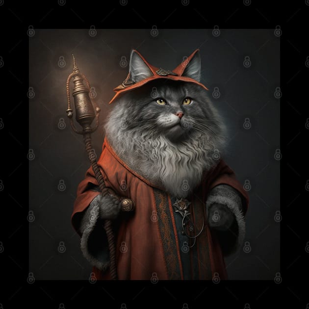 Magical Cat in an Orange Robe by Vapison