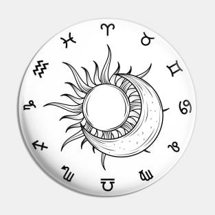 Zodiac Symbols Round Pin